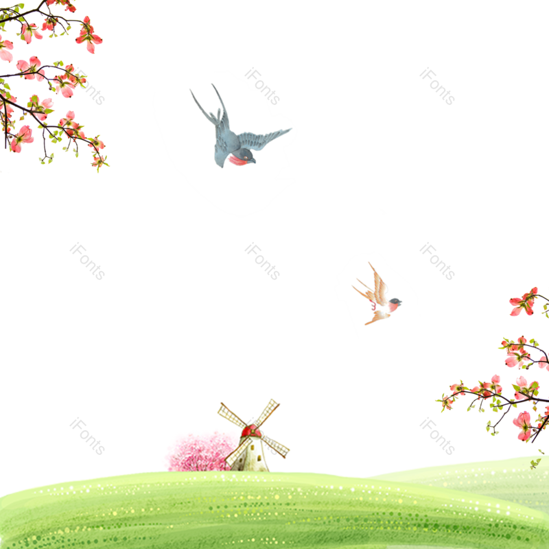 春季图片,春天元素,手绘PNG,免抠素材
